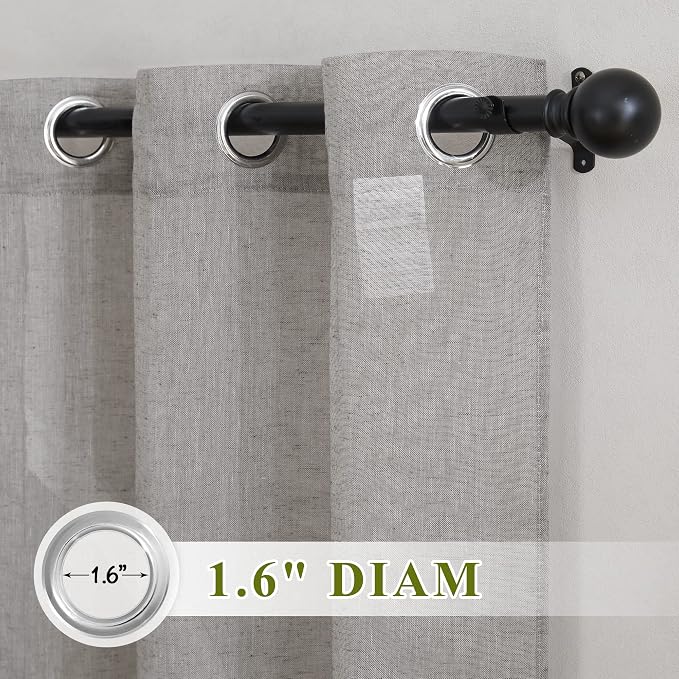 NICETOWN Living Room Sheer Linen Curtains - Image 2