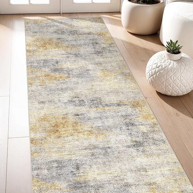 3x7 Washable Kitchen Runner Rug: Modern Abstract Runners by Ksrau