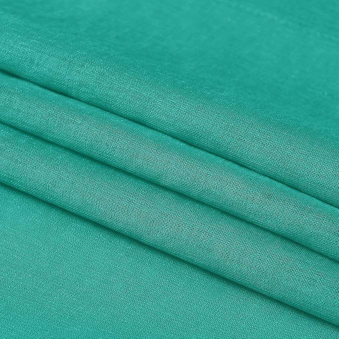 DWCN Teal Sheer Curtains Semi Transparent Voile Rod Pocket Curtains - Image 6