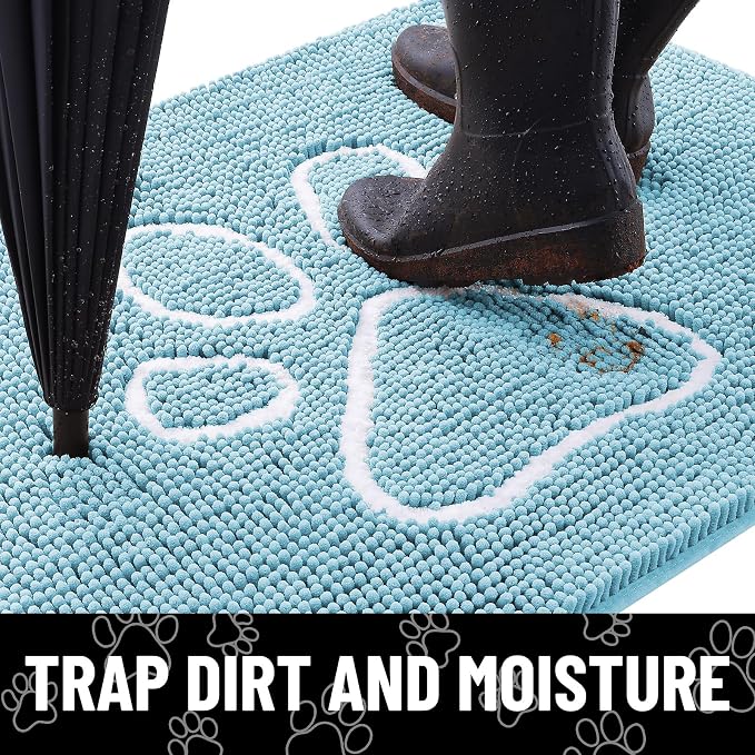 Smiry Dog Door Mat for Muddy Paws, Absorbent Dirt Trapper Non Slip Quick Dry - Image 2