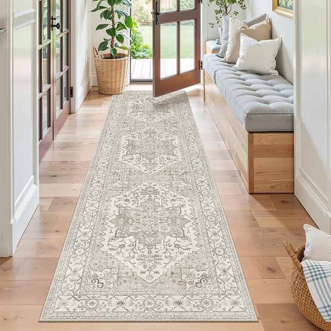 Madane Runner Rug 2x8, Washable Hallway Runner Rugs, Non-Slip Low-Pile Soft - Image 2