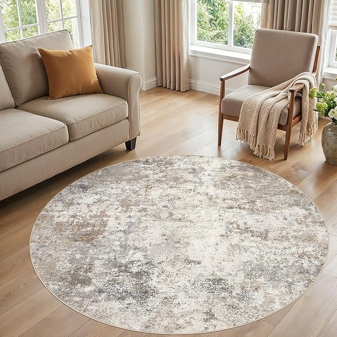 UERMEI 6ft Round Area Rug Living Room Rugs by UERMEI
