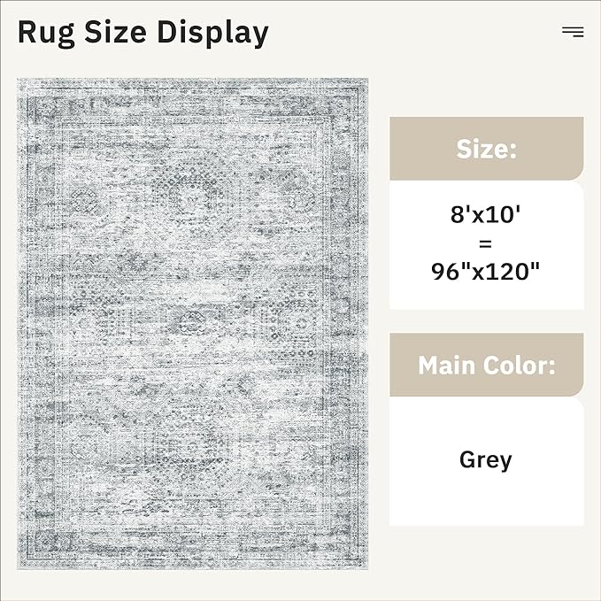 Washable Area Rug 8x10, Large Soft Rugs - Image 6