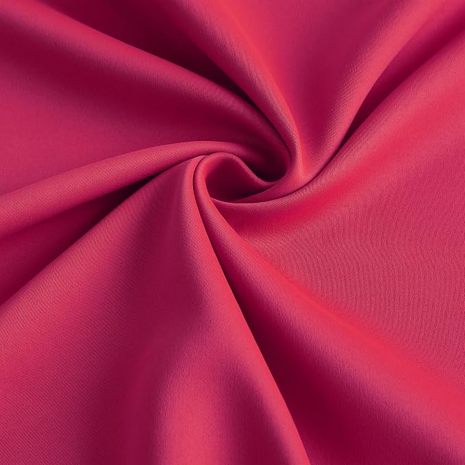 Pinch Pleated Hot Pink Blackout Curtains 72 Inches Long, Sound & Light Reducing - Image 7