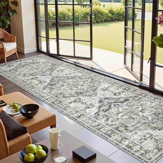 Kitchen Runner Rug Non Slip Washable 2.5x10, Soft Ultra-Thin Entryway Rug by Restydon