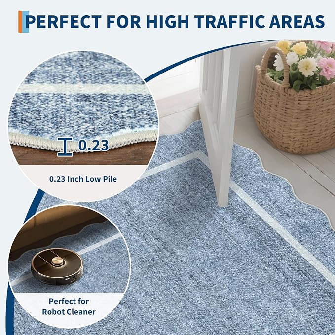 GarveeHome Scalloped Washable Runner Rug 2x10 Non Slip Kitchen Rugs - Image 5