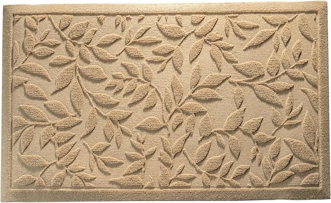 Beige Leaves Outdoor Indoor Entrance Doormats, Absorbent Durable Heavy Duty - Image 9