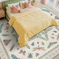 Green Butterfly Rugs for Girls Bedroom by HazoHaus