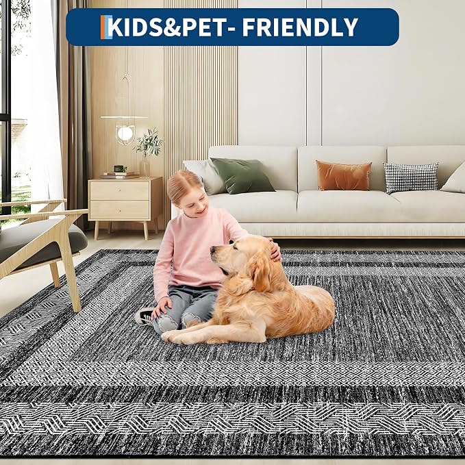GarveeHome Washable Rug 5x7 Modern Bordered Rug - Image 6
