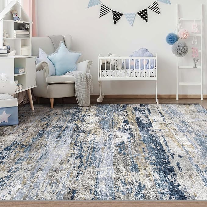 Area Rugs 6x9 for Living Room: Washable Rug Modern Abstract Neutral Soft - Image 6
