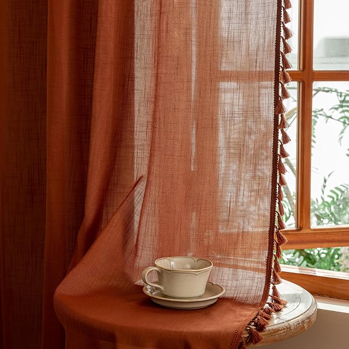 MYSKY HOME Bohemian Macrame Curtains 84 Inches Long - Image 6