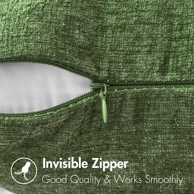 MIULEE Pack of 2 Couch Throw Pillow Covers 20x20Inch Soft Moss Green Spring - Image 3