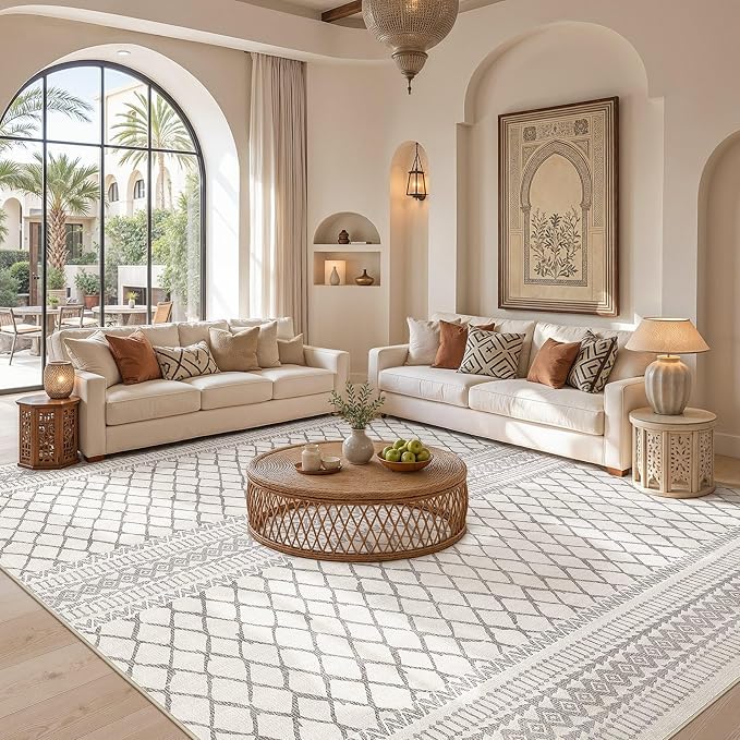 cotiled 6x9 Area Rugs for Living Room: Boho Washable Rug for Dining Room | - Image 5
