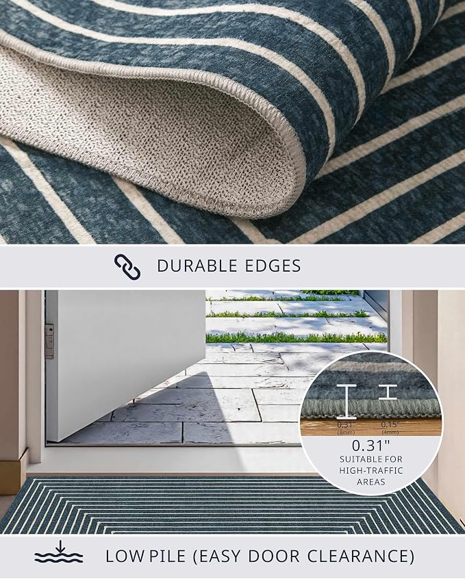 Latte&Fog 2x3 Entryway Rug, Small Modern Abstract Door Mat, Washable Kitchen - Image 4