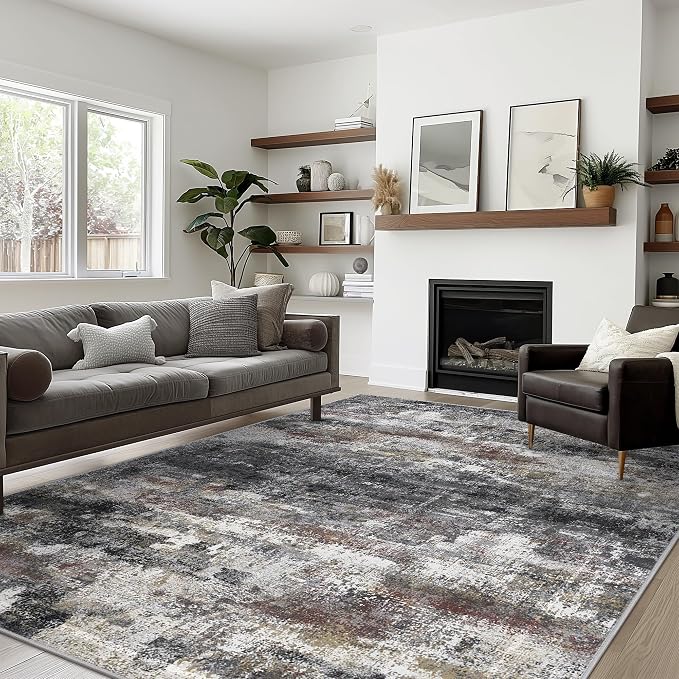 Area Rugs 8x10 for Living Room Bedroom, Modern Abstract Machine Washable Soft - Image 3