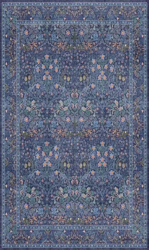 Vintage Dark Blue 3x5 Area Rugs - Image 2