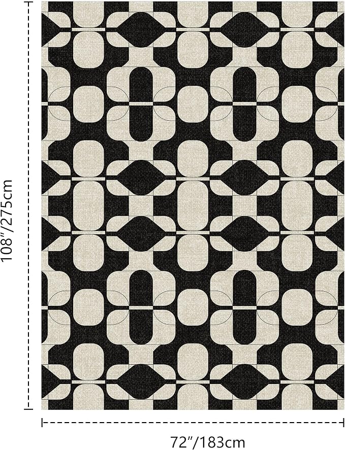 Latte&Fog 6x9 Area Rugs for Living Room Bedroom, Boho Non Slip Low Pile Carpet - Image 2