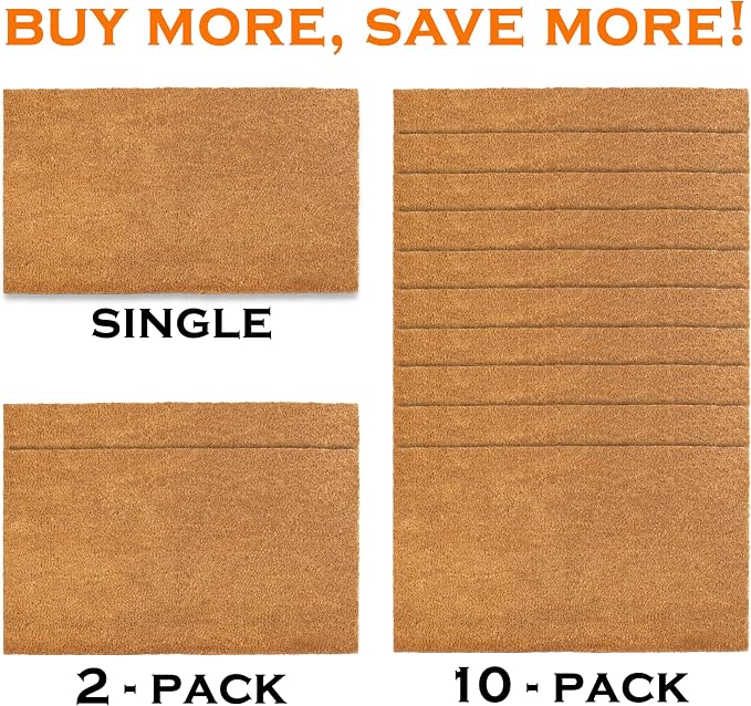 MAINEVENT Plain Coir Doormat Bulk 30x17 Inch, Blank Door Mat 10 Pack - Image 4