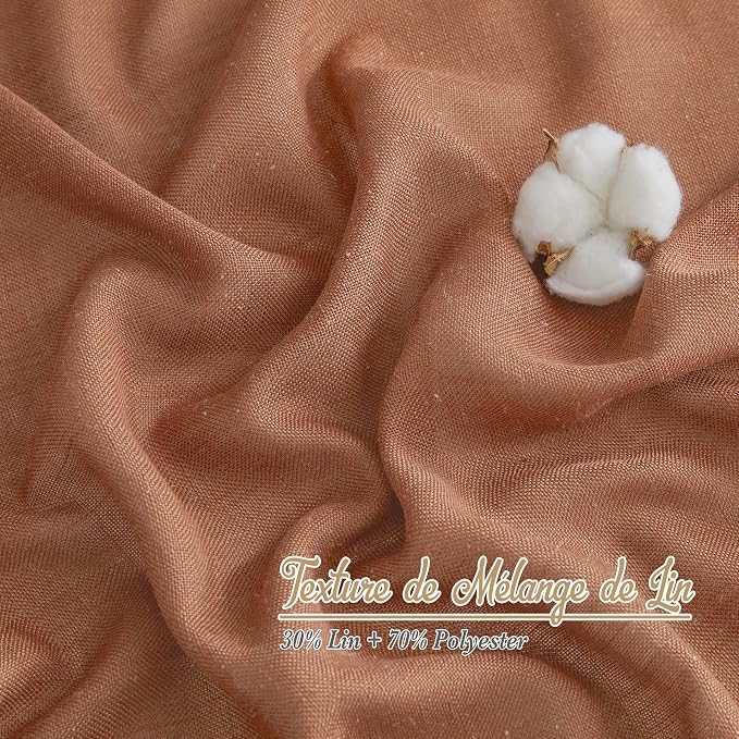 NICETOWN Linen Caramel Curtains & Drapes Privacy - Image 5