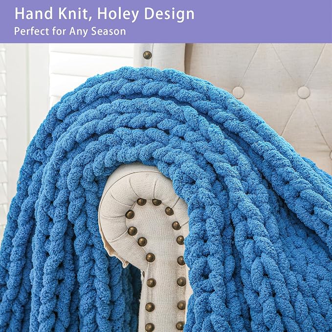 Bigacogo Chunky Knit Throw Blanket - Image 3