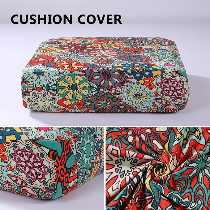 hyha Printed Couch Cushion Covers, Floral Sofa Covers Washable - Image 5
