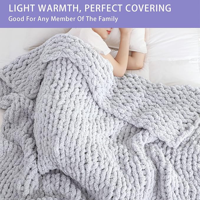 Bigacogo Chunky Knit Throw Blanket - Image 3