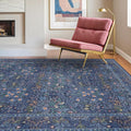 Washable Dark Blue Rug for Living Room by HazoHaus