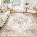 Area Rug 4x6 Washable Rug, Vintage Boho Medallion Rugs Non-Slip Soft Low Pile by VECARF