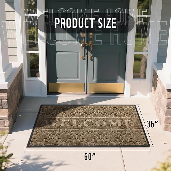 Yimobra Welcome Mat Outdoor Indoor, All-Season Waterproof Front Door Mat - Image 2