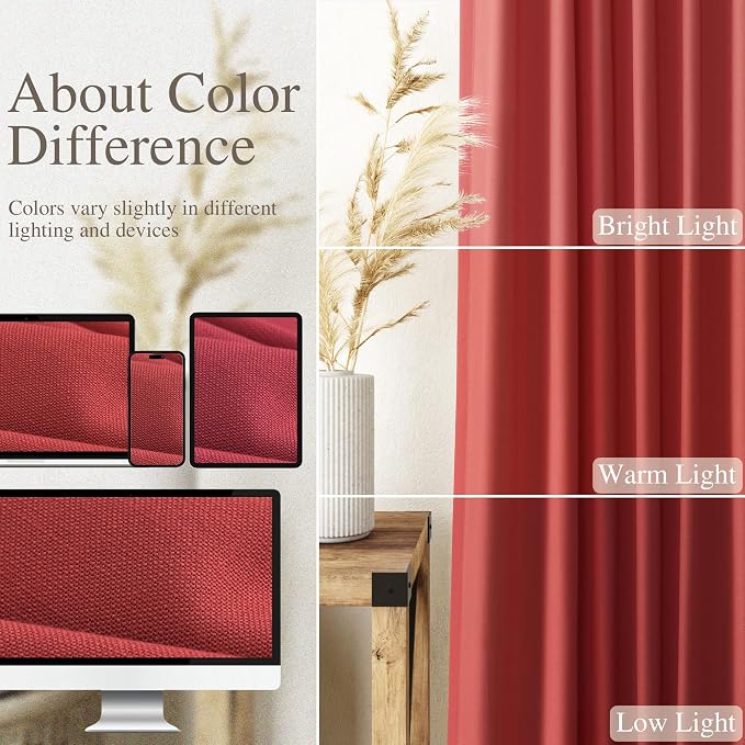 Christmas Red Linen Curtains 108 Inches Long - Image 3