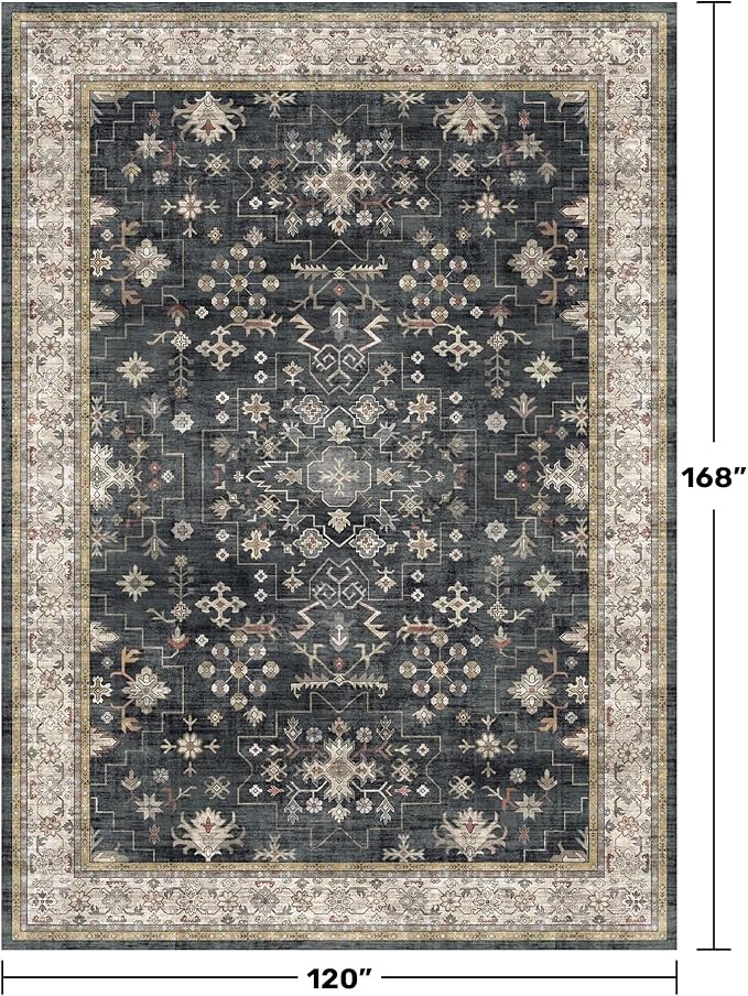 Boho Black Rug for Living Room - Image 2