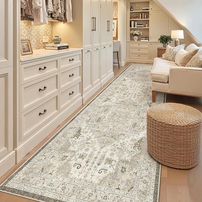 Madane Hallway Rug 3x10, Kitchen Rugs Washable Entryway Rug Vintage Kitchen - Image 3