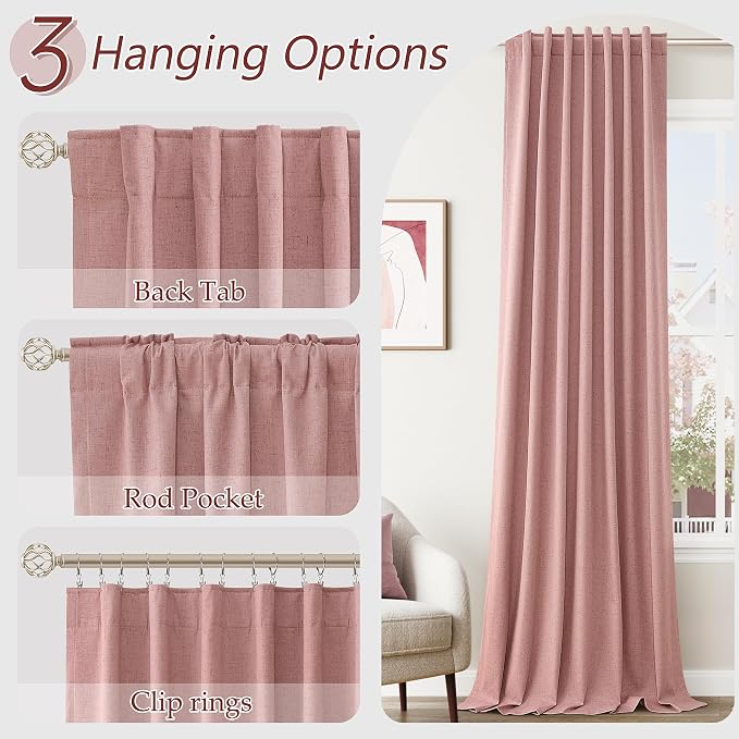 Guken 100% Blackout Curtains 90 Inch Length 2 Panels Set - Image 6
