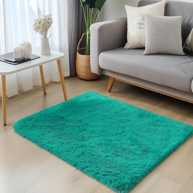 OLANLY 2x3 Machine Washable Small Bedside Rug, Soft Fluffy Shaggy Entryway - Image 3