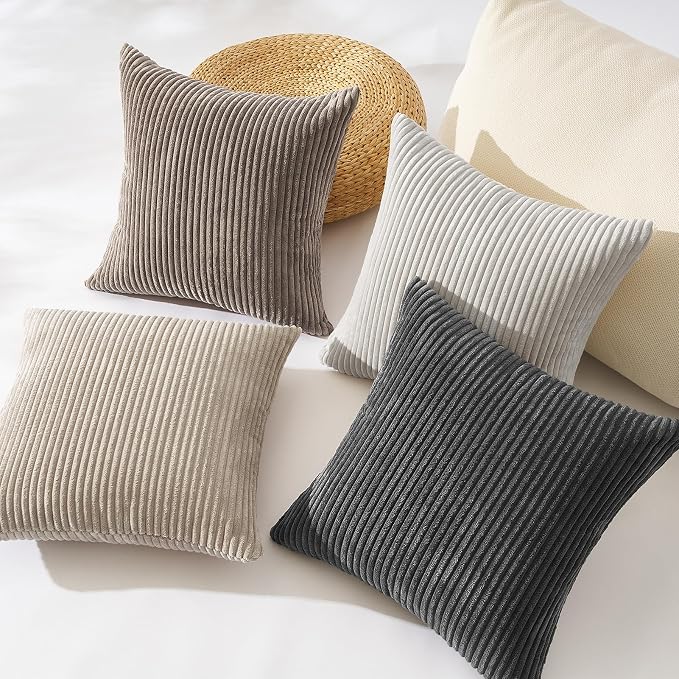 Topfinel 4 Packs Natural Decorative Throw Pillows Covers 24x24 Inch - Image 4