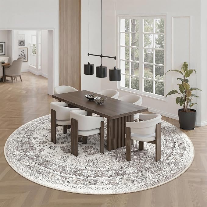zesthome 9ft Round Rugs for Living Room, Non-Slip Washable Round Area Rugs - Image 9