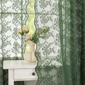 YJ YANJUN Vintage Lace Curtains 63 Inch Length-Victorian Floral Dark Olive by YJYANJUN