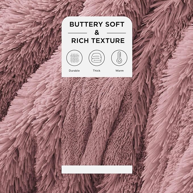 Bedsure GentleSoft Fluffy Dusty Pink Throw Blanket Gifts - Image 2