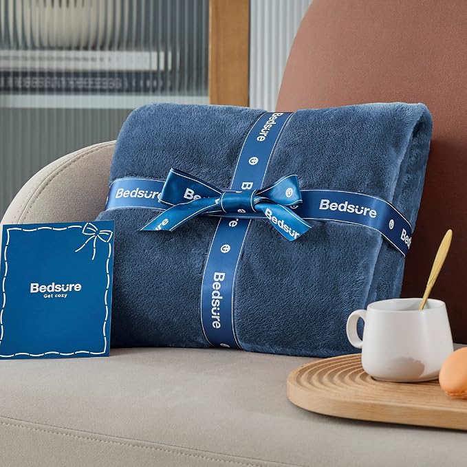 Bedsure GentleSoft Fleece Blankets King Size Mineral Blue - Image 7