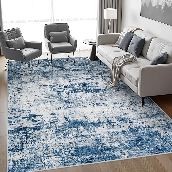 6x9 Area Rug Living Room Rug: Washable Modern Abstract Soft Thin Rug Indoor - Image 3