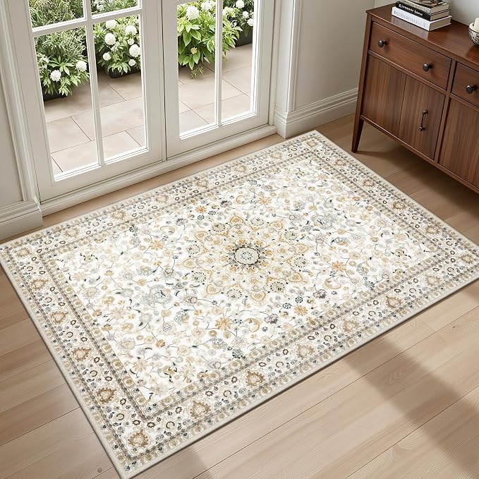 2x3 Area Rugs Living Room Rug: Washable Vintage Boho Rug No Slip Stain by EXPEDIX