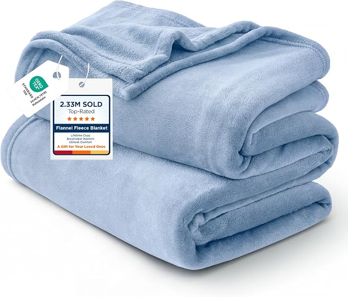 Bedsure Fleece Throw Blanket for Couch Light Blue by Unknown