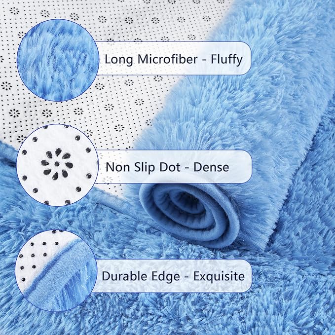 Chicrug Soft Runner Rug for Bedroom Living Room Plush Fluffy Rugs 2x6 Feet - Image 6