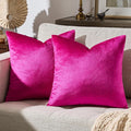 GIGIZAZA 18x18 Pillow Covers Set of 2 Velvet Throw Pillows Decorative Hot Pink by GIGIZAZAFocusingonhomedecoration