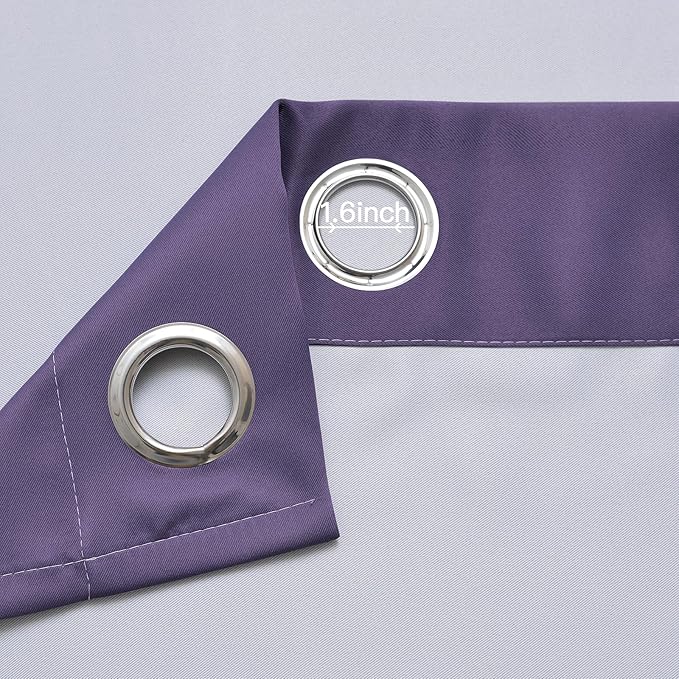 Yakamok Greyish White and Lavender Purple Ombre Curtains, Light Blocking - Image 5