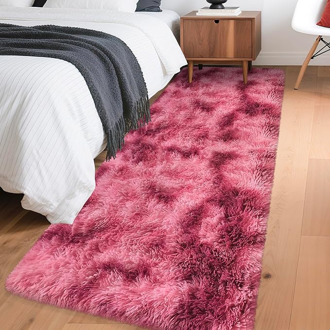 Tie-Dyed Red 2x6 Machine Washable Runner Rugs by JiaoBaba