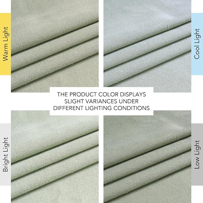 NICETOWN Thick Linen Greyish Green Curtains - Image 7