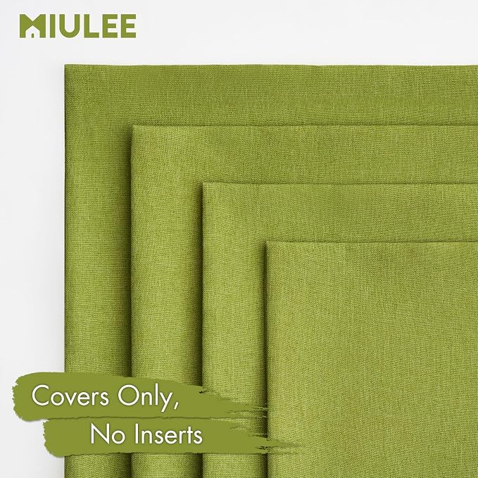 MIULEE Pack of 4 Decorative Outdoor Throw Pillow Covers Linen Waterproof Pillow - Image 5