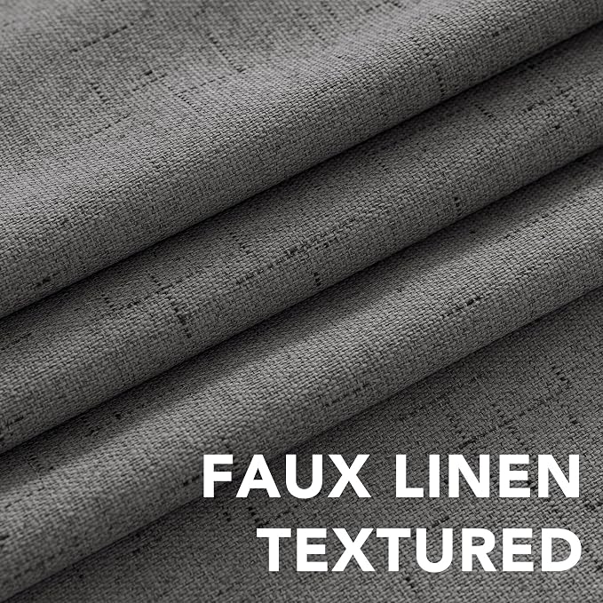 H.VERSAILTEX Linen Blackout Curtains Durable Thick Textured Linen Look 100% - Image 5