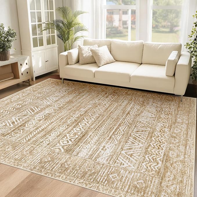 Washable Area Rug 5x7: Moroccan Rug by VECARF